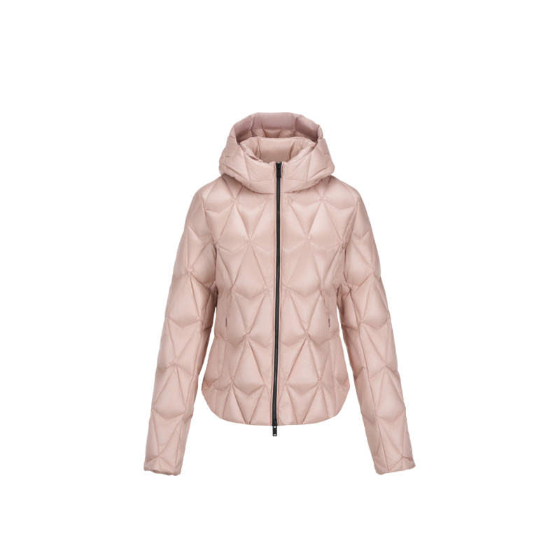 Moose Knuckles Down Jackets Women's Rosewood Color Hooded Non Detachable Thin