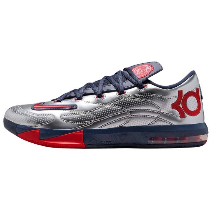 Nike Nike KD 6 Basketball Shoes Unisex Low Top Metallic Silver