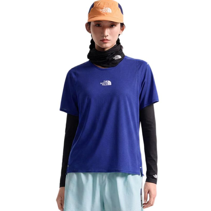 THE NORTH FACE Peak Collection Running T Shirts Women's NLV/Polar Night Blue Crew Neck Thin