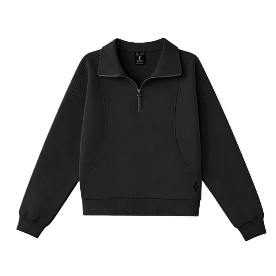 Skechers Sweatshirts Women's Carbon Black 0018 Lapel Moderate
