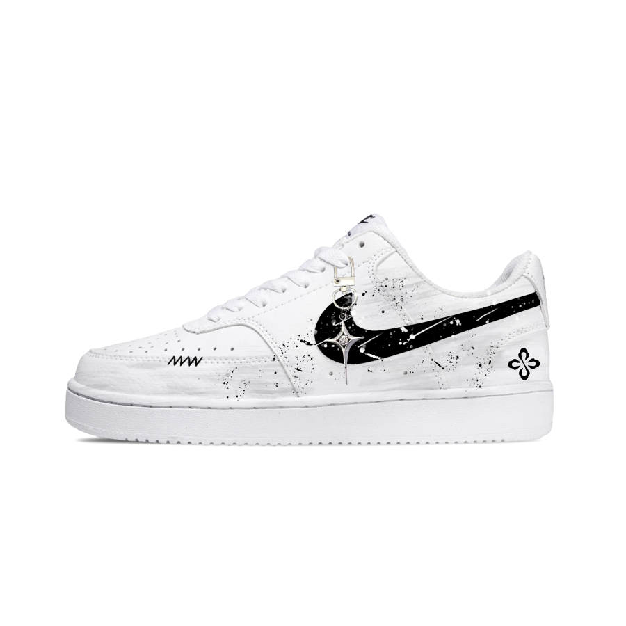 Nike Nike Court Vision 1 Skateboard Shoes Unisex Low Top White & Gray Silver Gradient Blended Colorway