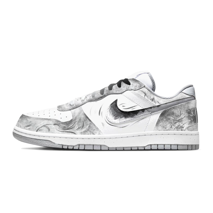 Nike Nike Big Skateboard Shoes Unisex Low Top Black White Gray