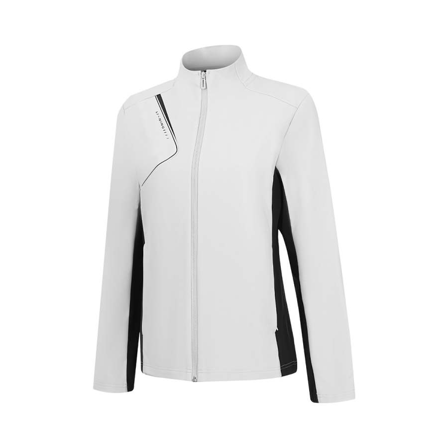 Li-Ning Li Ning Jackets Women's Stone Gray/Black Stand Collar Moderate