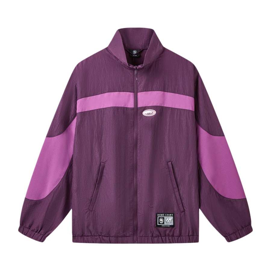 Li-Ning Li Ning Jackets Men's Dark Plum Purple Stand Collar Moderate Straight Fit