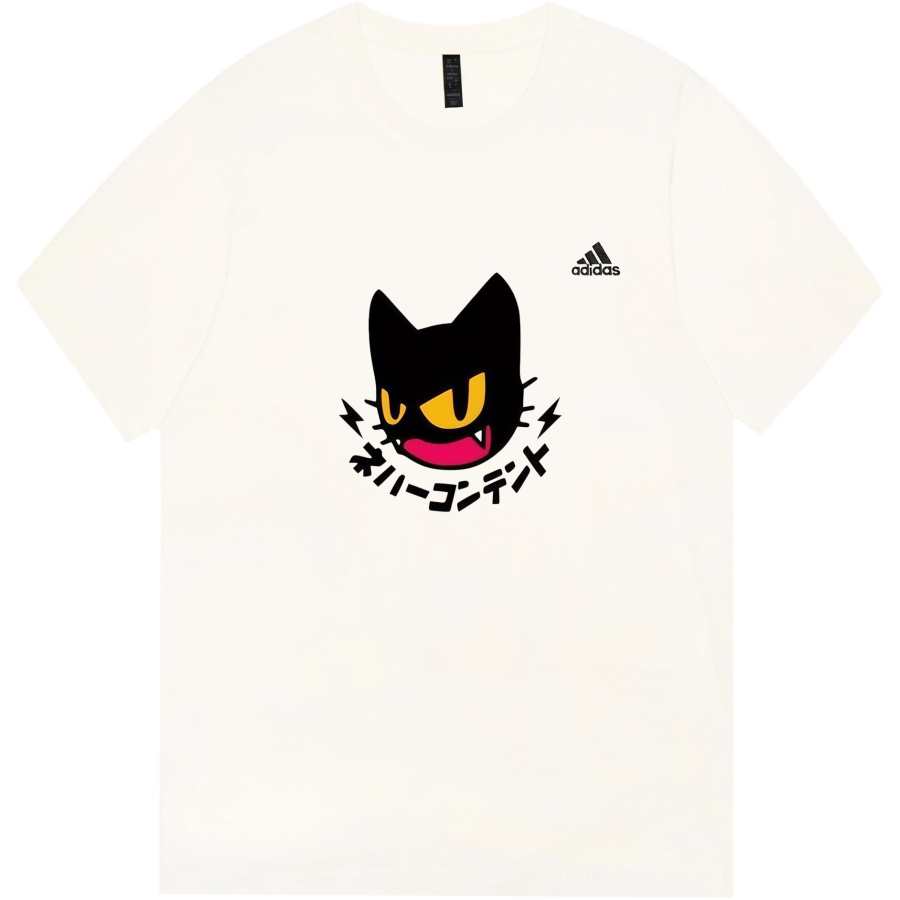 Adidas Adidas MUST HAVES T Shirts Unisex Ecru Crew Neck Moderate Straight Fit