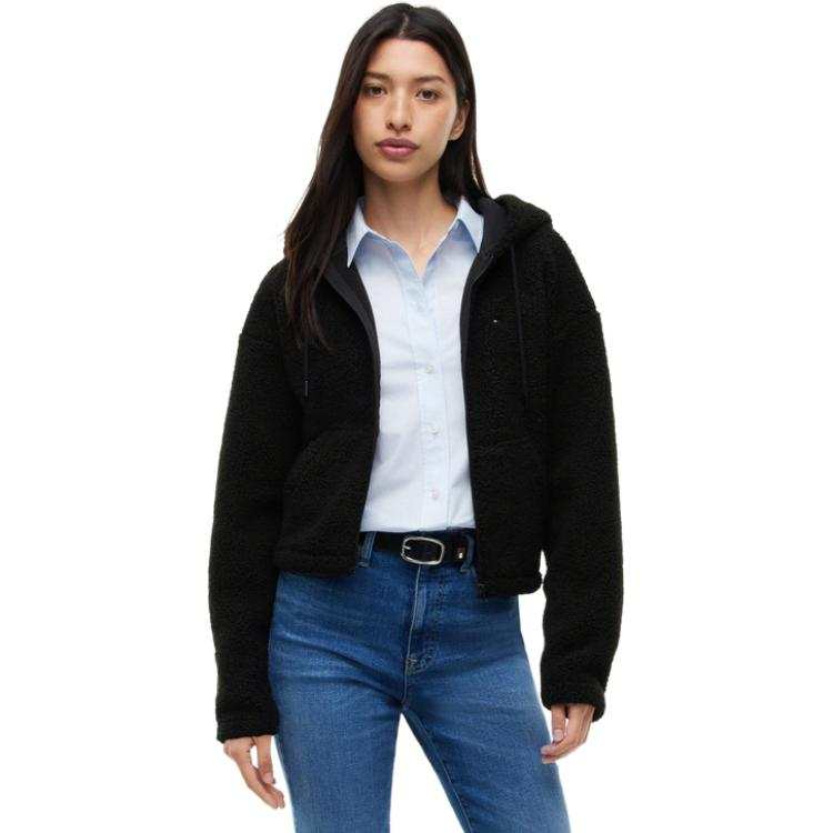Tommy Hilfiger Velvet Jackets Women's Hooded Non Detachable Moderate