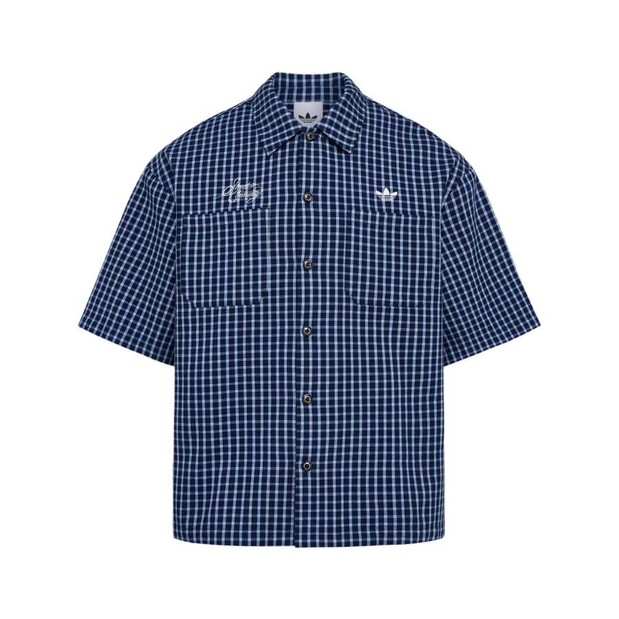 Adidas Originals Shirts Men's Dark Indigo/Blue Lapel Moderate