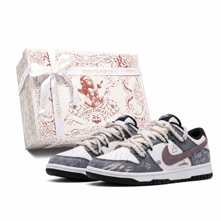 Nike Nike Dunk Skateboard Shoes Unisex Low Top Gray Black White