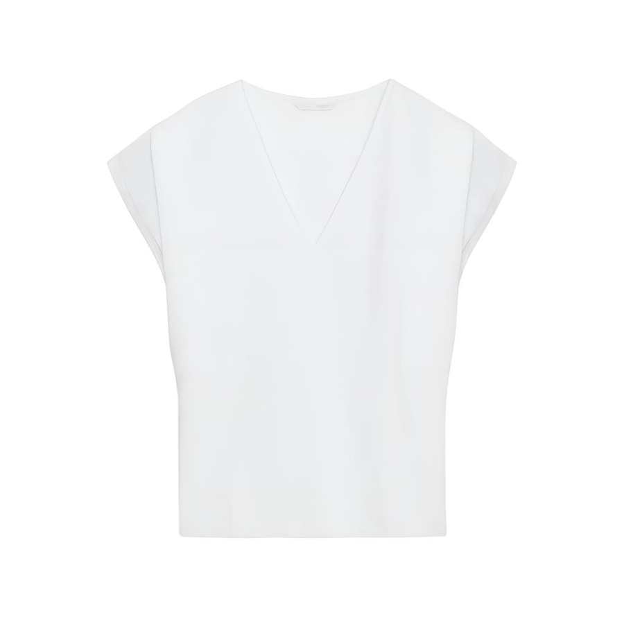 ZARA T Shirts Women's White V Neck