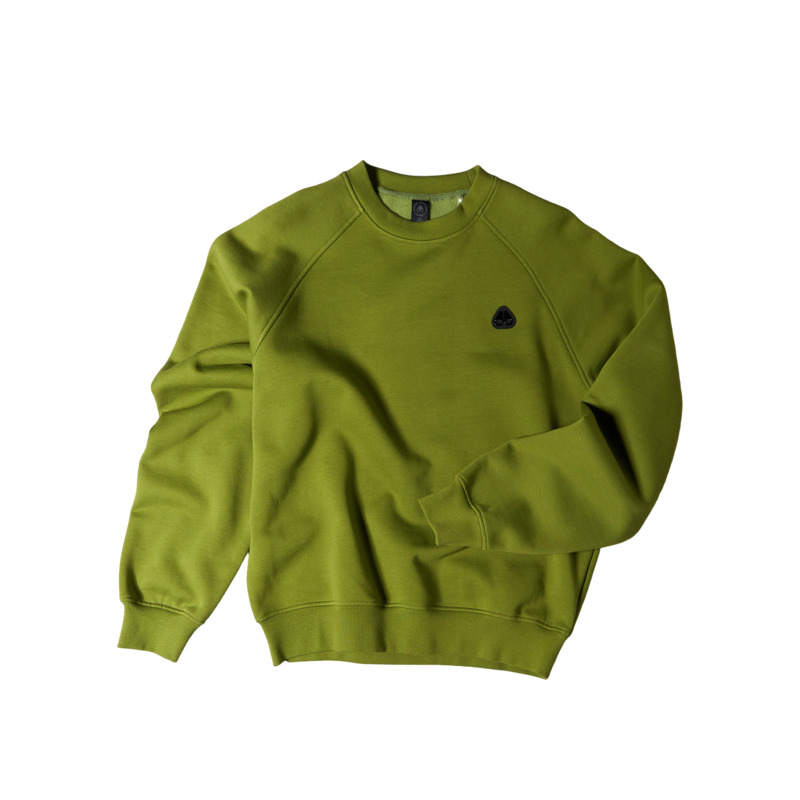 Moose Knuckles Sweatshirts Men's Clover Green Crew Neck Moderate