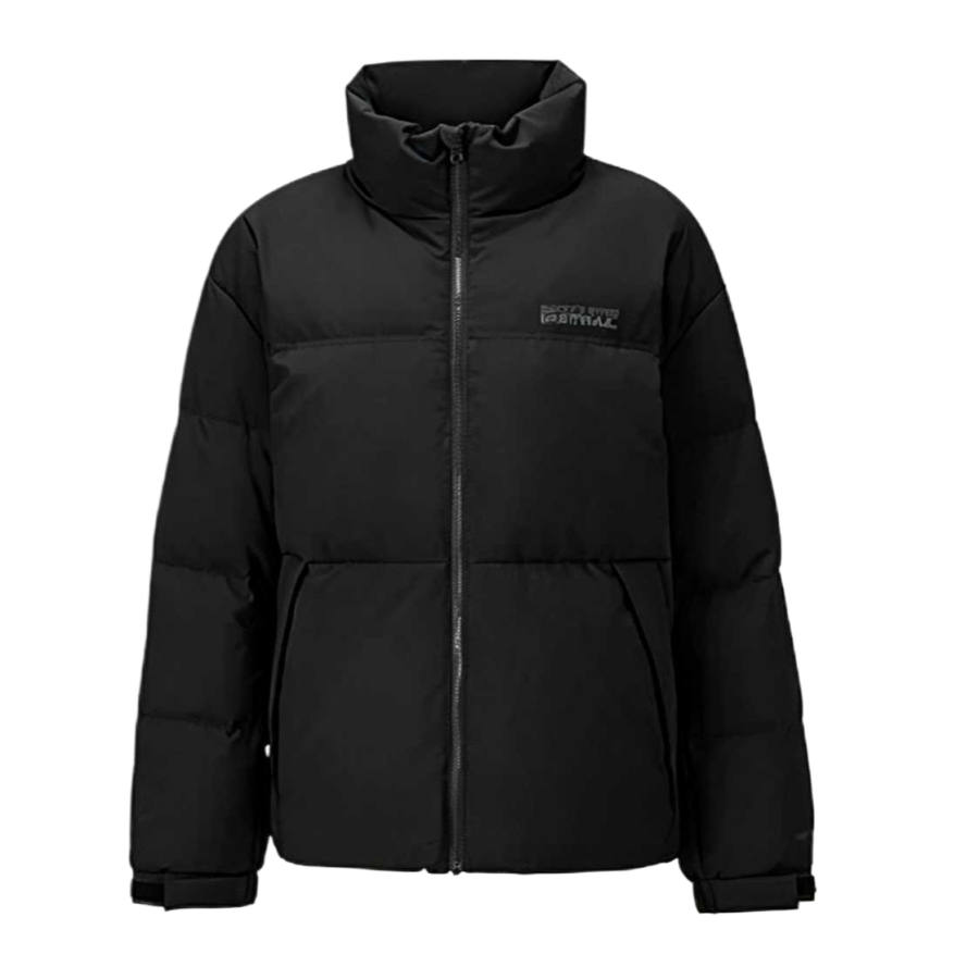 Skechers Down Jackets Women's Carbon Black 0018 Stand Collar Moderate
