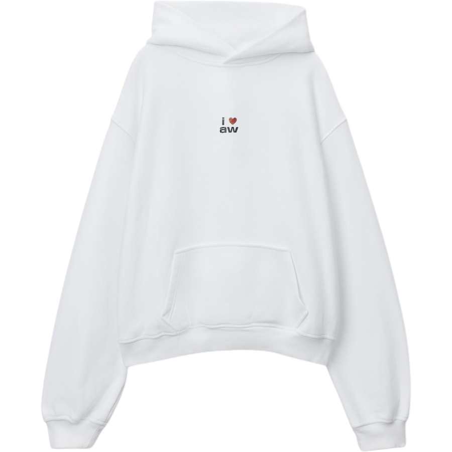 Alexander Wang Sweatshirts Unisex White Hooded Non Detachable Moderate