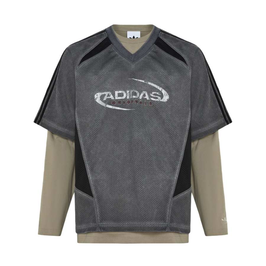 Adidas Originals Top T Shirts Men's Dark Gray Crew Neck Moderate