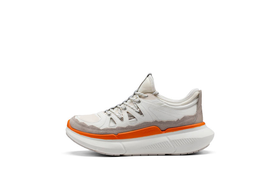 Ecco Biom 2.2 MAX Casual Shoes Women's Low Top Ecru Gray Orange Color Block Patchwork