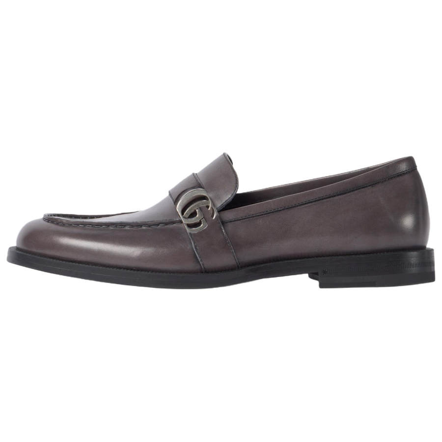 GUCCI Double G Loafers Men's Low Top Dark Gray