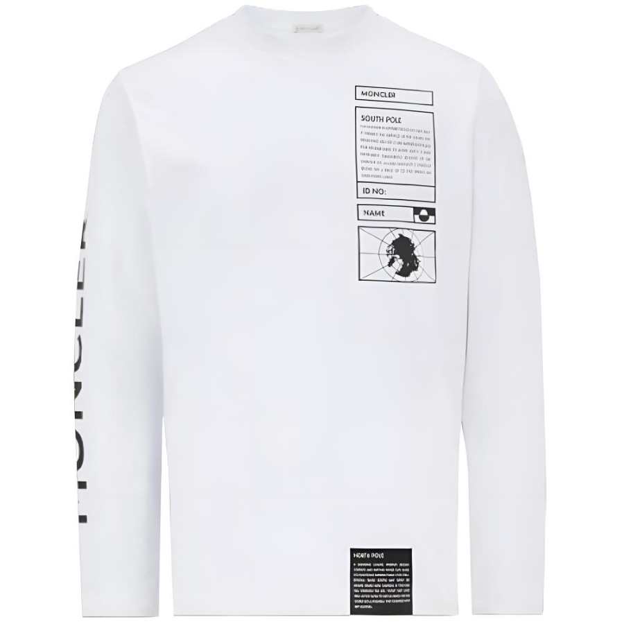 Moncler T Shirts Men's Optical White Crew Neck