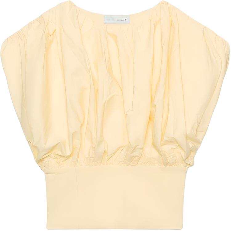 ZARA T Shirts Women's Yellow Crew Neck
