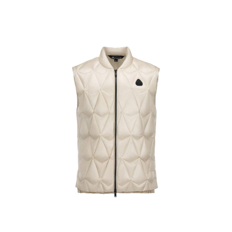 Moose Knuckles Moose Knuckles Down Vests Men's Snowflake White Stand Collar Moderate