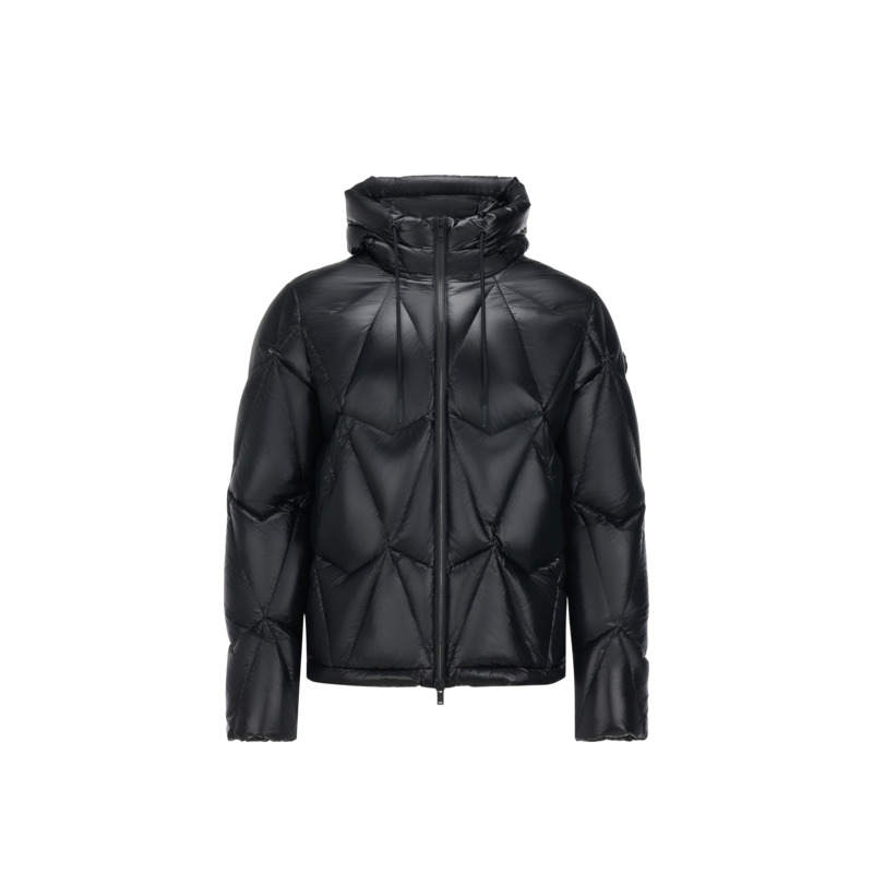Moose Knuckles Down Jackets Men's Black Hooded Non Detachable Moderate