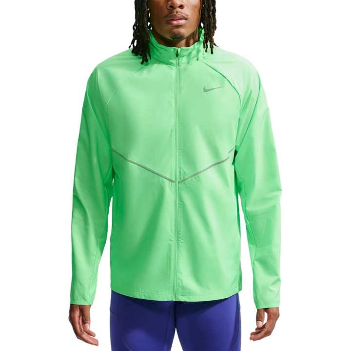 Nike Nike MILER Running Jackets Men's Iridescent Green Stand Collar Moderate