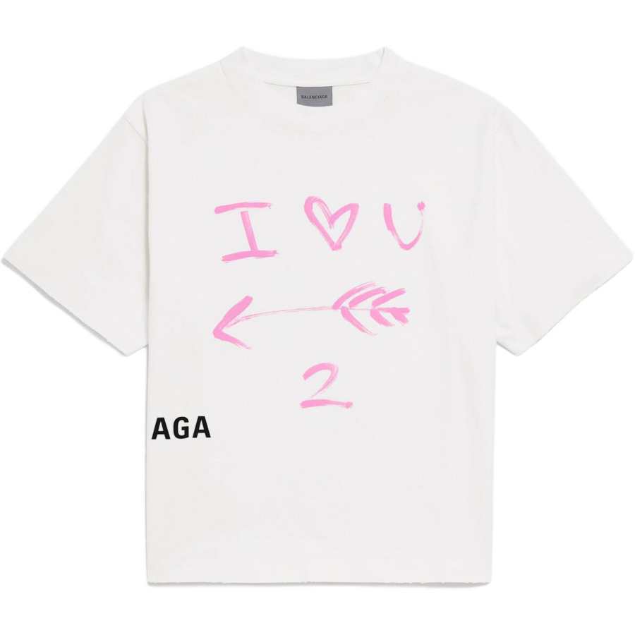 Balenciaga T Shirts Unisex White Crew Neck Moderate Straight Fit