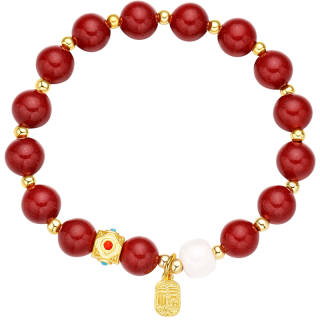 MOLADY 925 Sterling Silver Alloy Chalcedony Cinnabar Beaded Bracelets Women's
