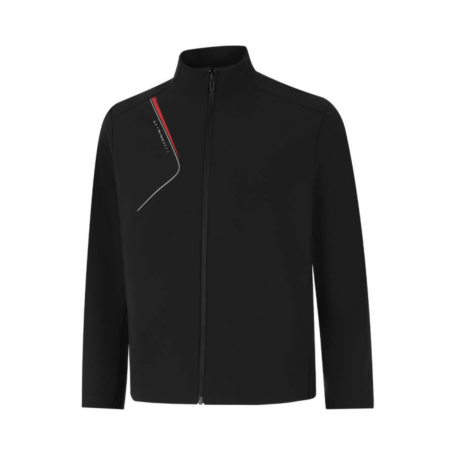 Li-Ning Li Ning Trench Coats Men's Black Stand Collar Moderate Straight Fit