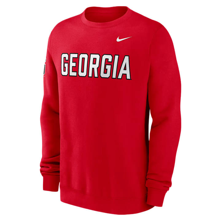 Nike Nike Club Sweatshirts Men's University Red Crew Neck Moderate