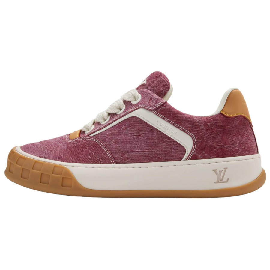 LOUIS VUITTON Tilted Canvas Shoes Men's Low Top Rouge Red