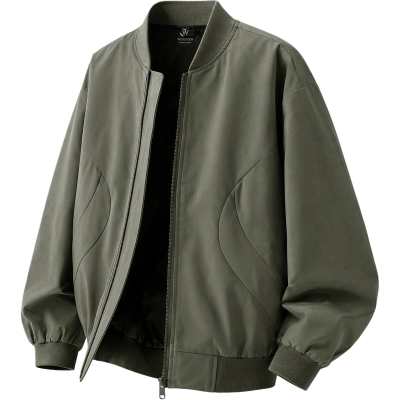 WOOD SOON Outdoor Casual Versatile Workwear Windproof Coat Long Sleeved Baseball Collar Top Men's