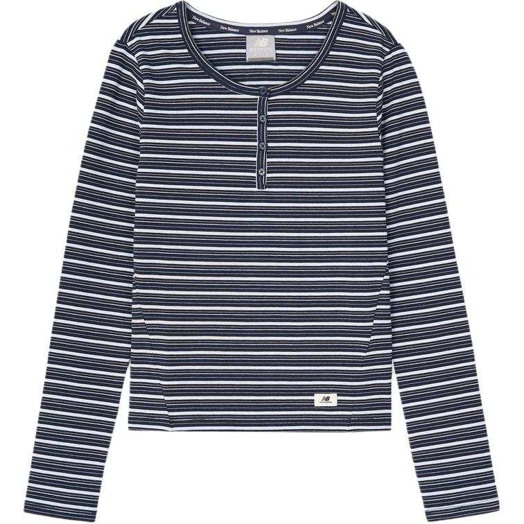 New Balance New Balance T Shirts Women's Marine Blue Henry Collar