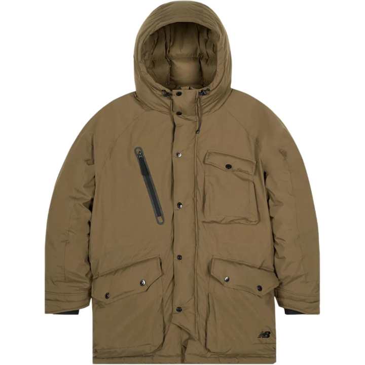 New Balance New Balance Down Jackets Unisex Brown Hooded Non Detachable Moderate