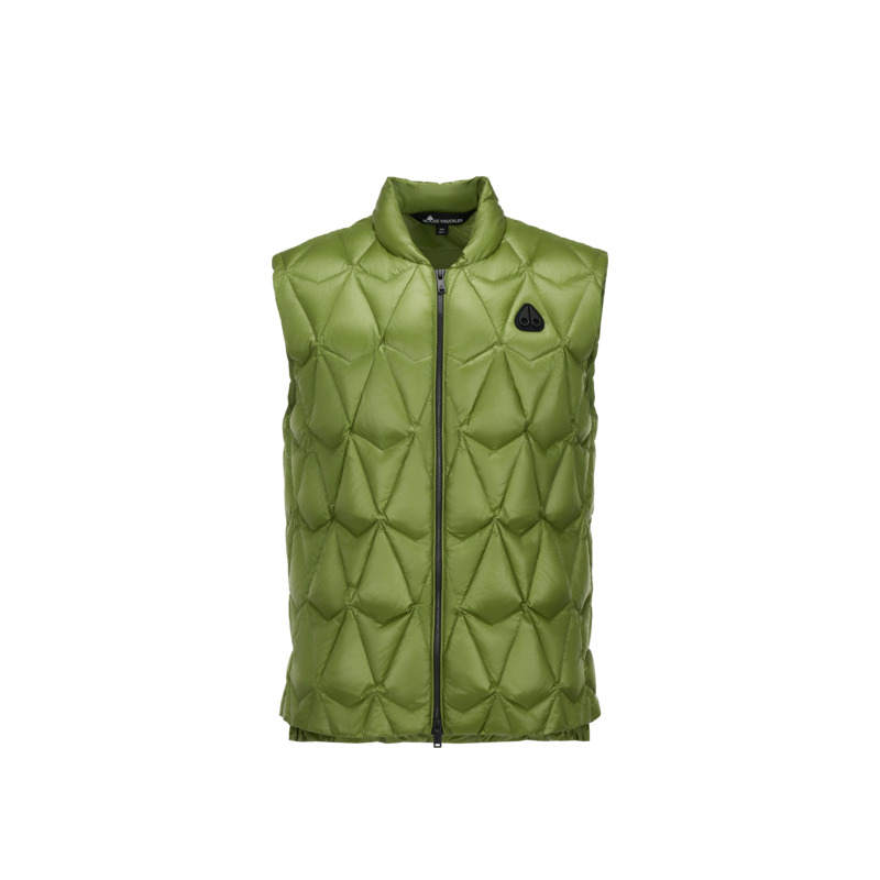 Moose Knuckles Moose Knuckles Down Vests Men's Clover Green Stand Collar Moderate