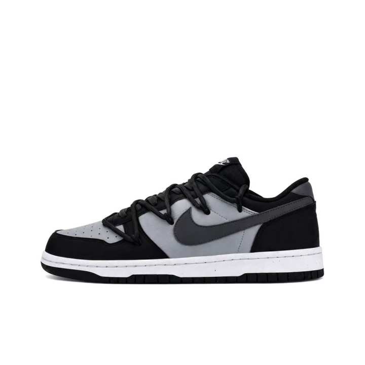 Nike Nike Dunk Skateboard Shoes Unisex Low Top Black, Gray, White Color Blocking