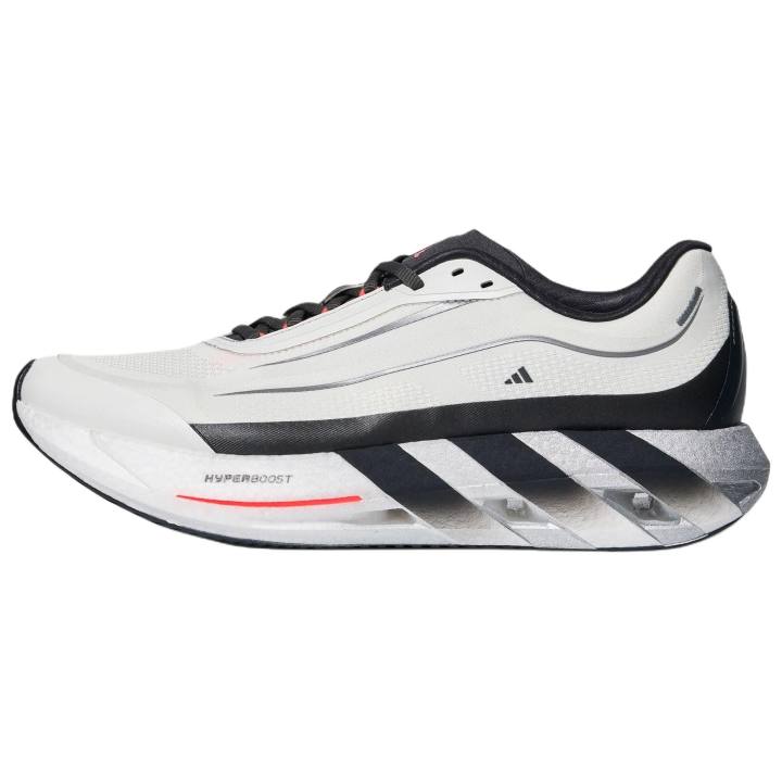 Adidas Adidas HYPERBOOST Running Shoes Unisex Low Top Crystal White/Carbon Black/Swirl Neon Red