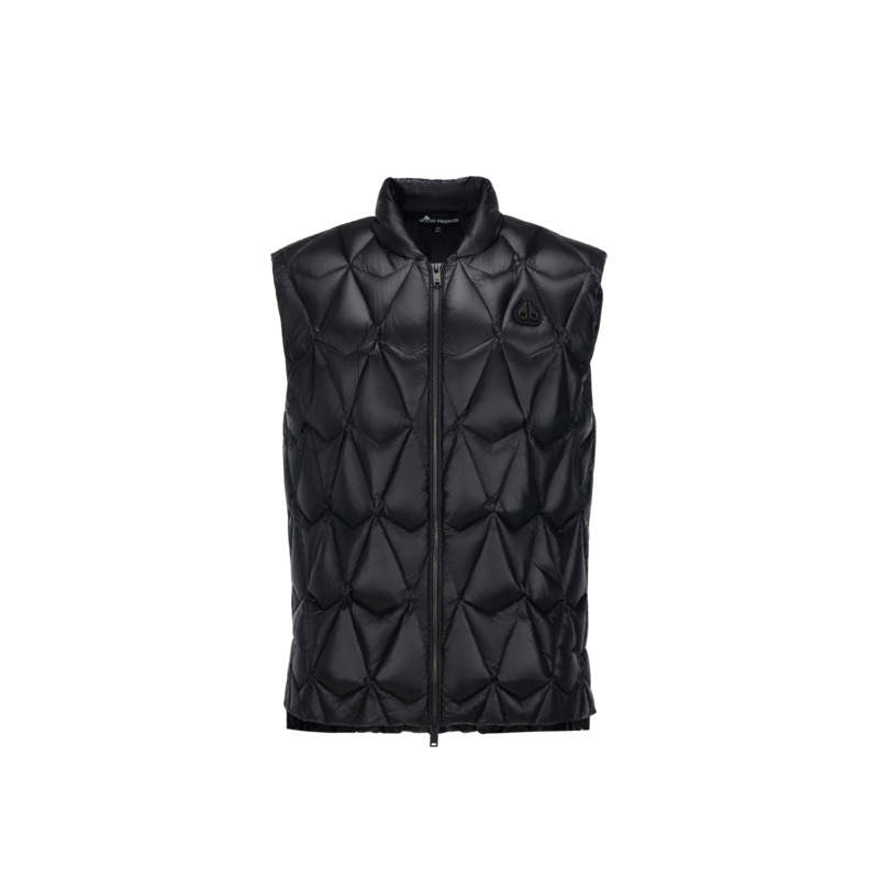 Moose Knuckles Moose Knuckles Down Vests Men's Black Stand Collar Moderate