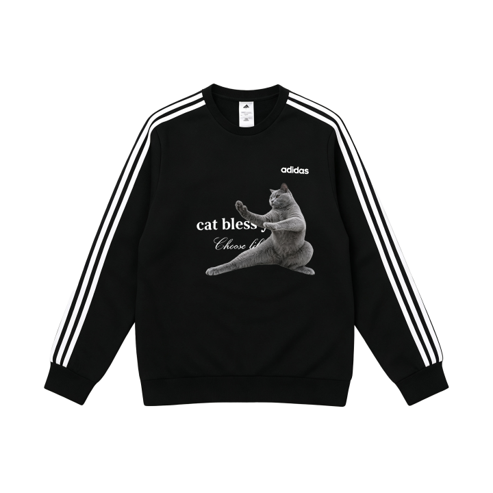 Adidas Adidas Sweatshirts Unisex Black Crew Neck Moderate Straight Fit