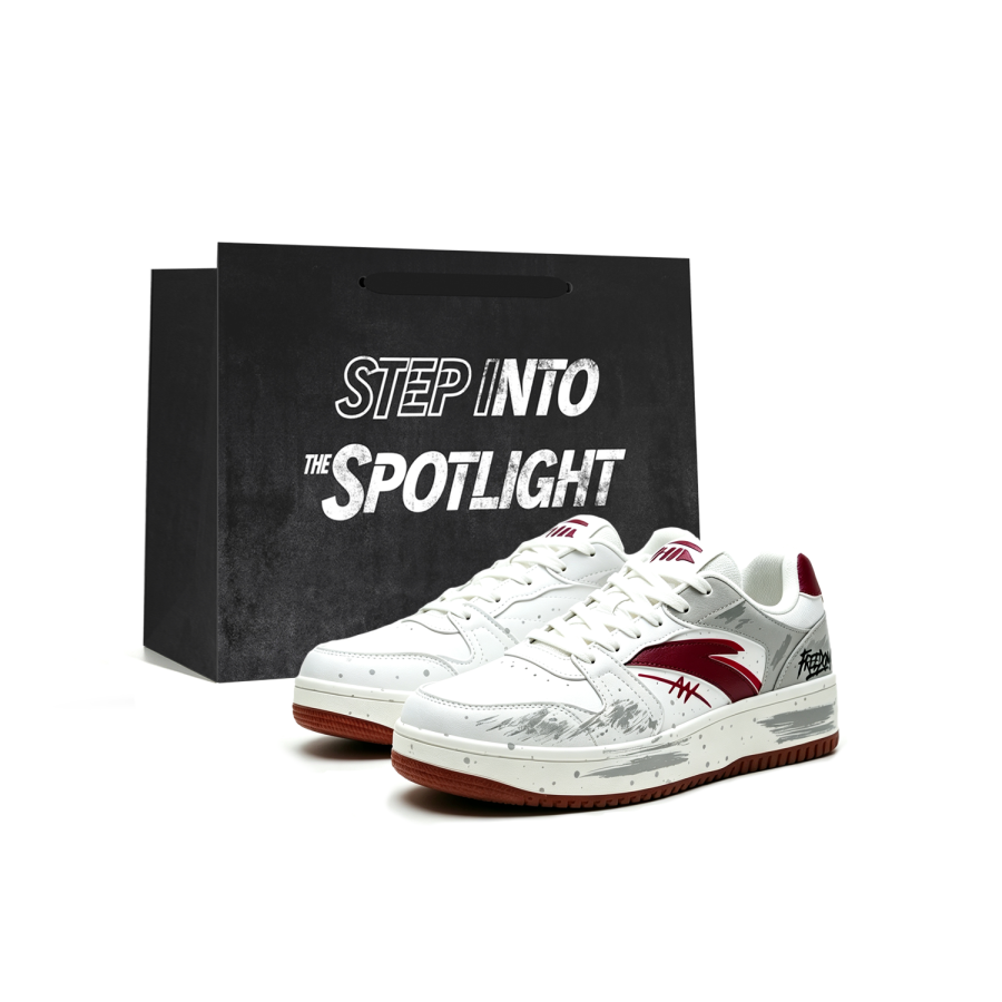 ANTA First Year Skateboard Shoes Unisex Low Top White, Red