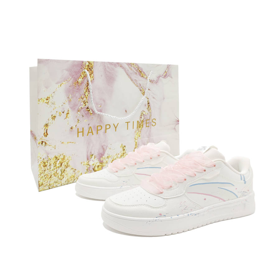 ANTA Easy Skateboard Shoes Unisex Low Top Pink/Blue