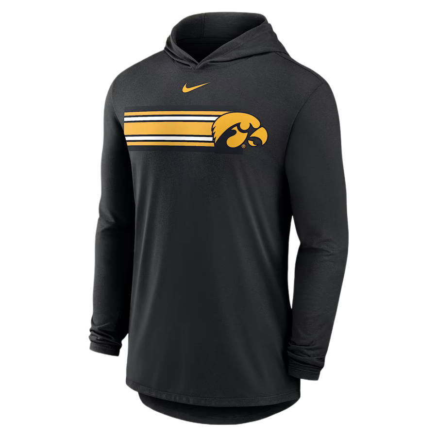Nike Nike Dri Fit College T Shirts Men's Black Hooded Non Detachable