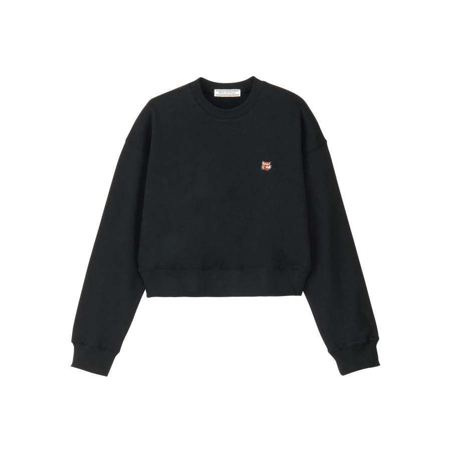 Onitsuka Tiger Sweatshirts Women's Black Crew Neck Moderate Regular