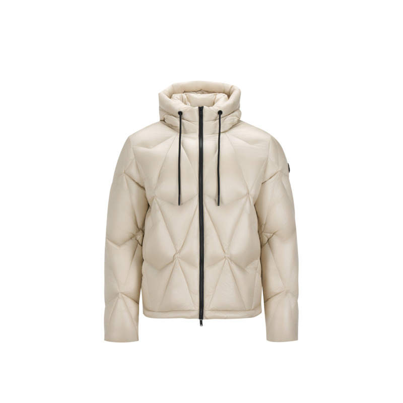 Moose Knuckles Down Jackets Men's Snowflake White Hooded Non Detachable Moderate