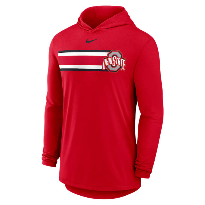 Nike Nike Dri Fit College T Shirts Men's Scarlet Hooded Non Detachable