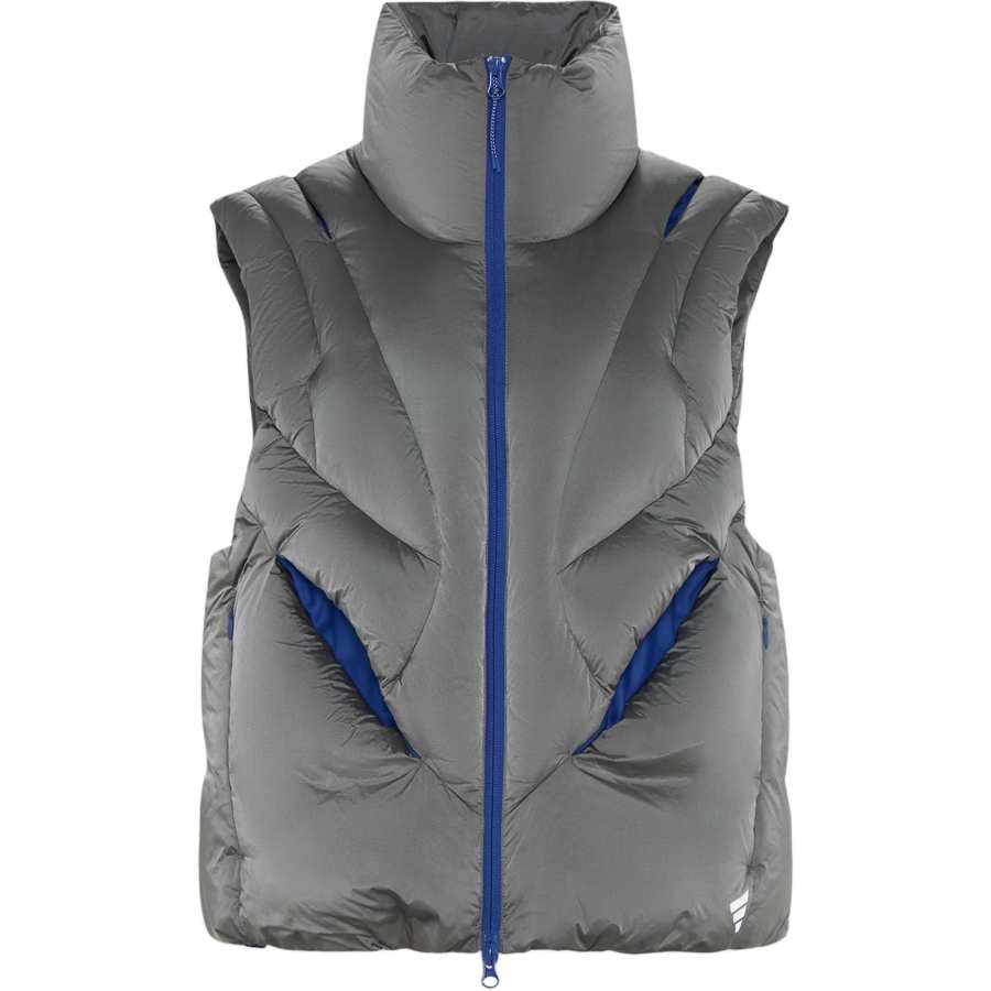 Adidas Adidas Down Vests Women's Dark Silver Metal Stand Collar Moderate