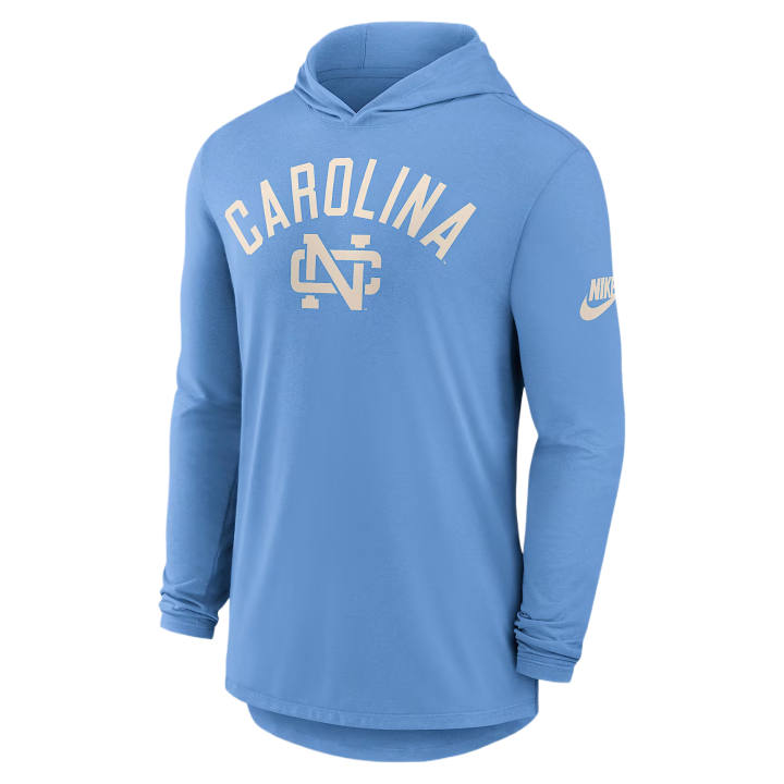 Nike Nike Dri Fit College T Shirts Men's Light Blue Hooded Non Detachable
