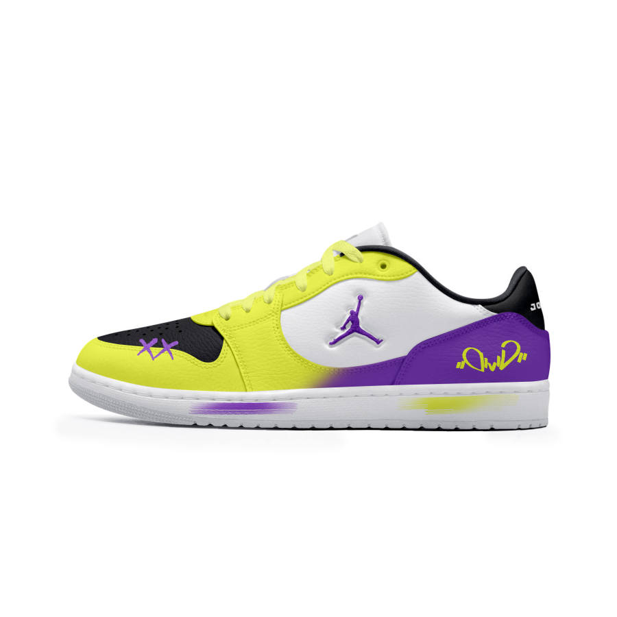 Jordan Jordan COURT CONNECT Skateboard Shoes Unisex Low Top Yellow/Purple/White