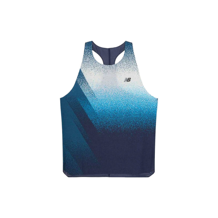 New Balance New Balance Running Tank Tops Men's Light Blue Crew Neck Moderate Straight Fit