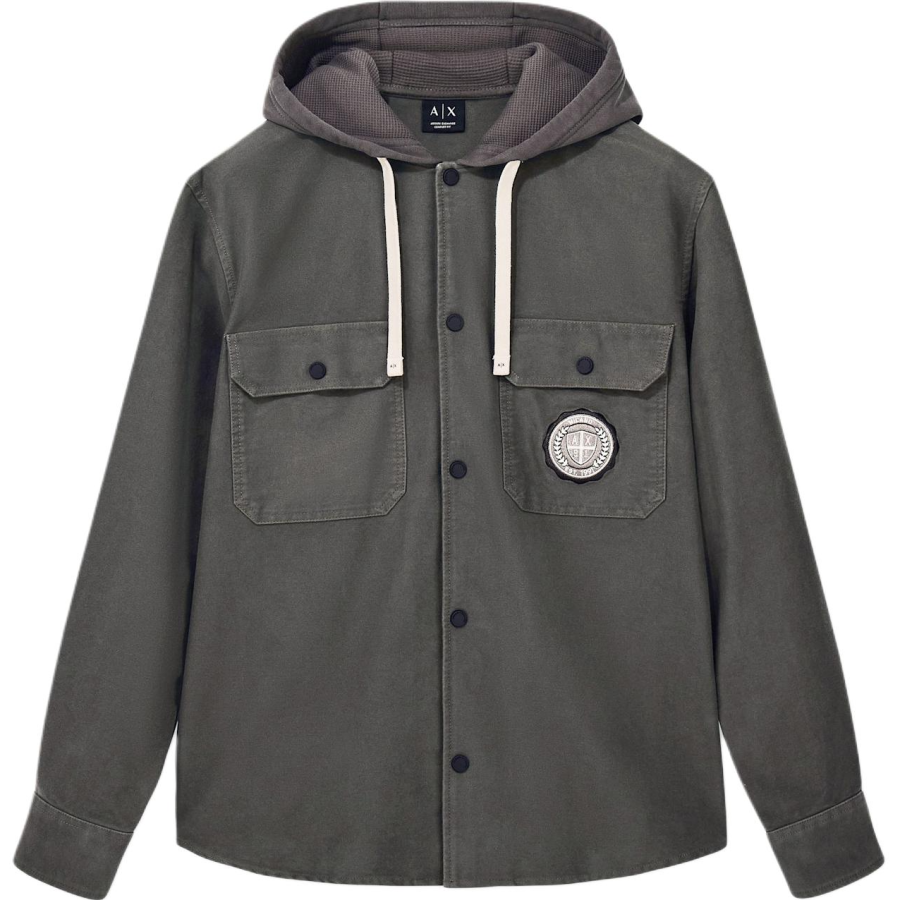 ARMANI EXCHANGE Jackets Men's Brown Hooded Non Detachable Moderate