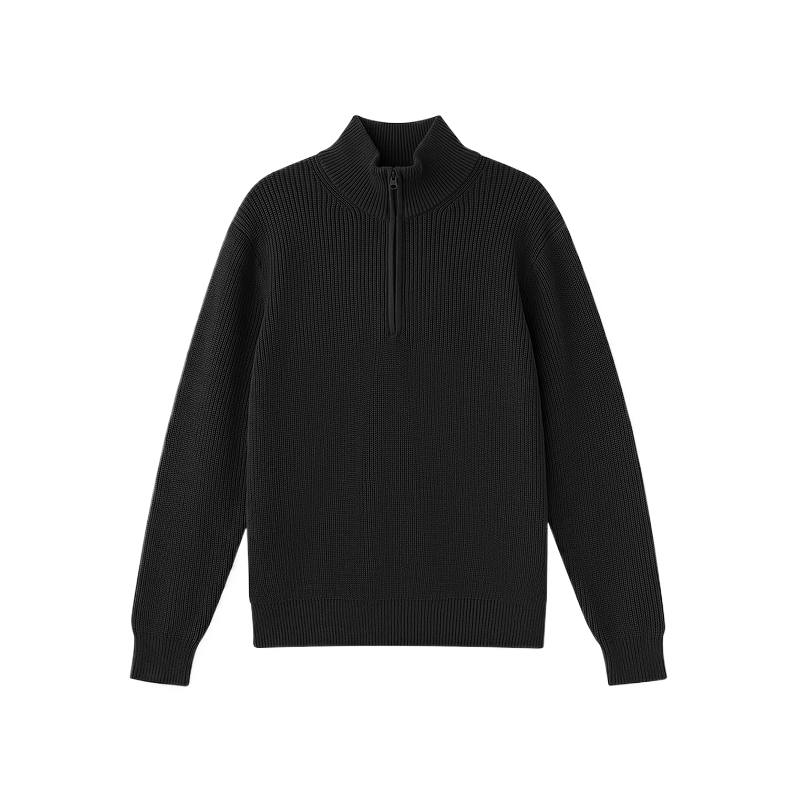 Skechers Sweaters Men's Carbon Black 0018 Stand Collar Moderate