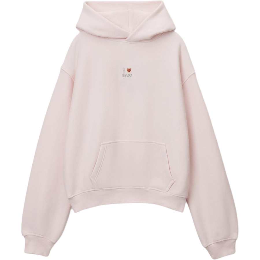 Alexander Wang Sweatshirts Unisex Light Pink Hooded Non Detachable Moderate
